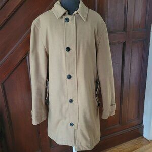 Gap Tan Beige Wool Blend Coat L Sherpa Lining